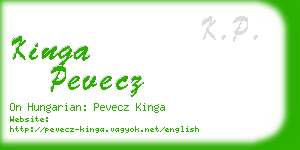 kinga pevecz business card